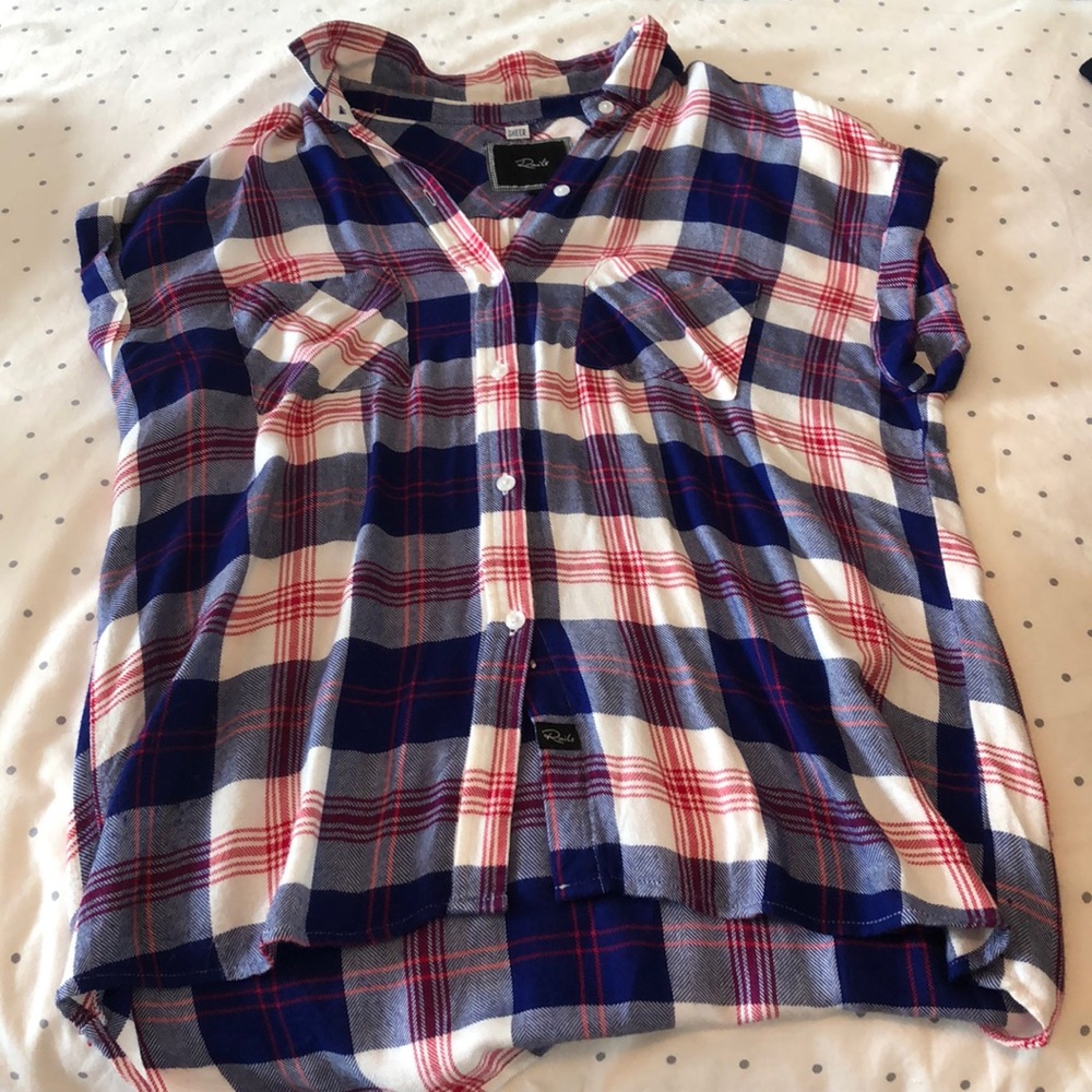 Rails sleeveless plaid top